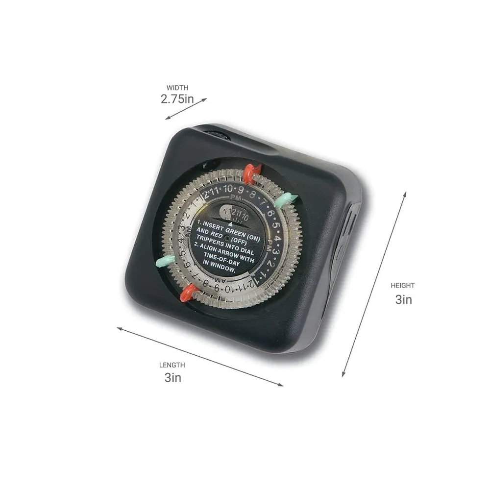 Kichler Mechanical Timer, 120 Vac Primary Black Aluminum Transformer Plug-In (15557BK)